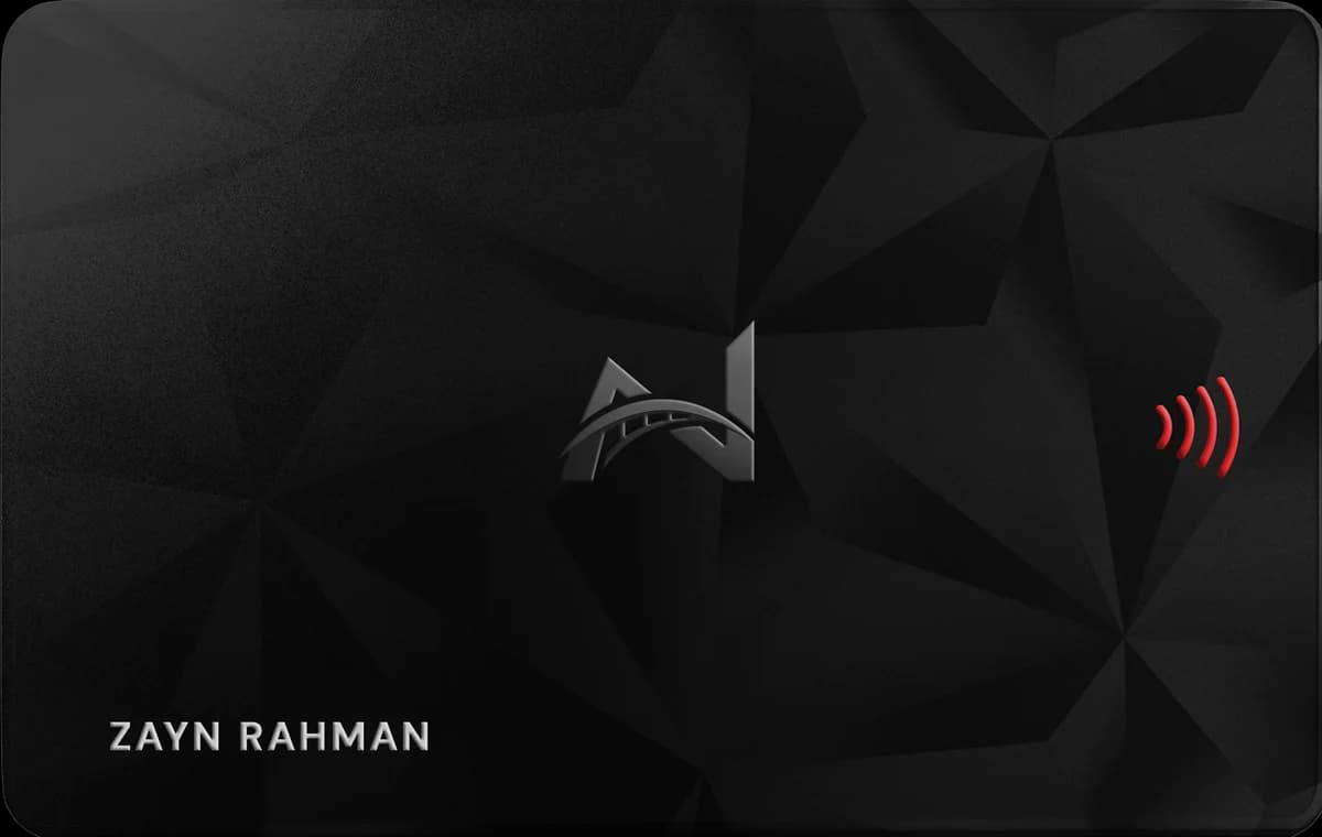 Zayn Rahman’s black Signature NFC card